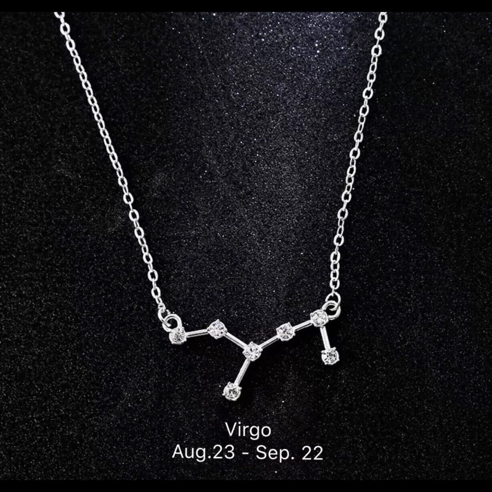 Virgo Constellation Astrology Silver Alloy Necklace Celestial Minimalist Unique